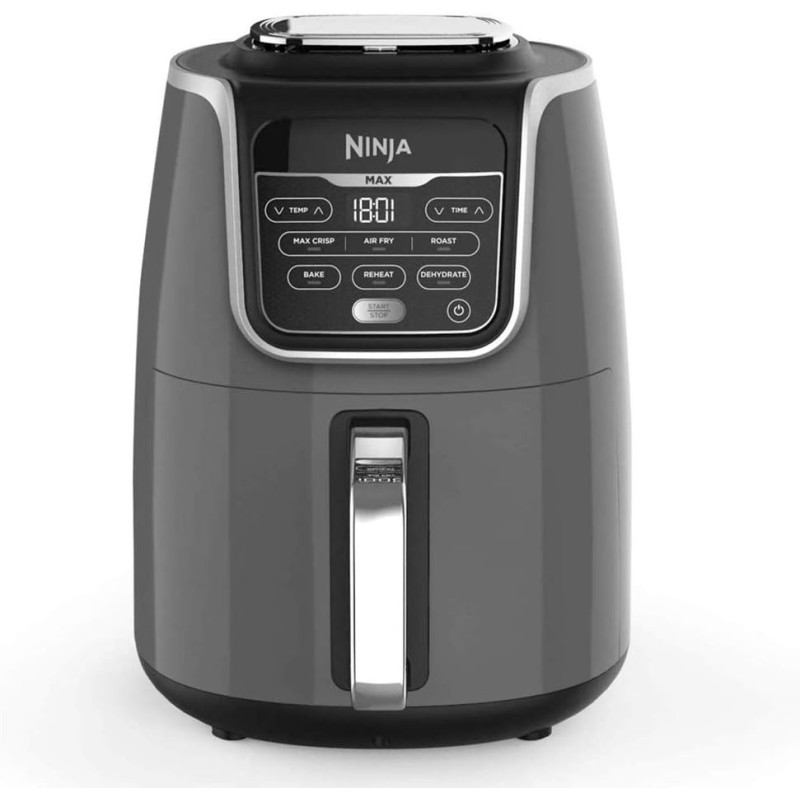 Ninja Air Fryer Max Xl Af160, Max Crisp, Air Roast, Bake, Reheat, Dehydrate, 5.2 Liters, 1750 Watts, Grey And Black