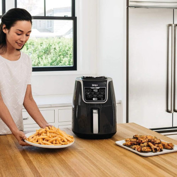 Ninja Air Fryer Max Xl Af160, Max Crisp, Air Roast, Bake, Reheat, Dehydrate, 5.2 Liters, 1750 Watts, Grey And Black