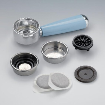 Ariete Vintage Espresso Coffee Machine With Manometer And Milk Frother, Auto Shut-Off, Cappuccino Maker, Ground Coffee And Ese Pod Compatible, 850W, 15 Bar, For Home And Office - Green Art11389A