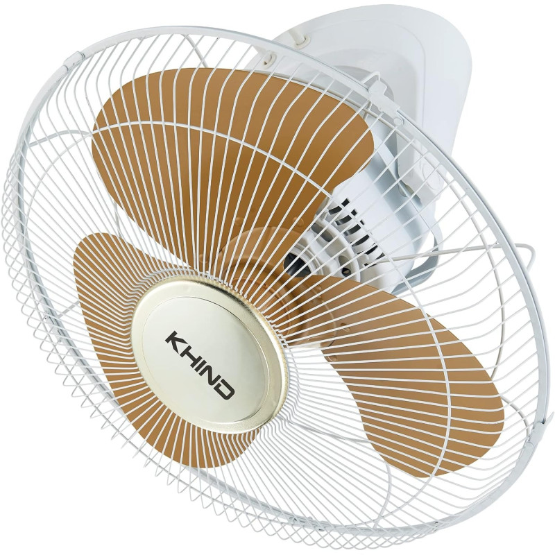 Khind 2-Piece Auto Fans White/Gold 16 Inch