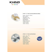 Khind 2-Piece Auto Fans White/Gold 16 Inch