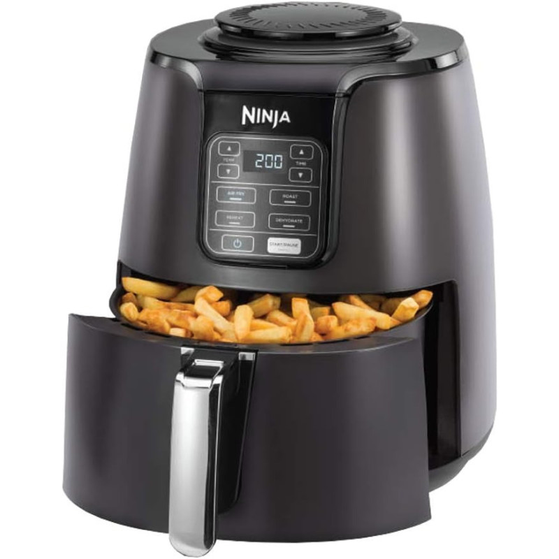 Ninja Air Fryer Af100, Roast, Reheat, Dehydrate, 3.8 L, 1550 Watts, Grey And Black