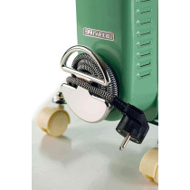 Ariete Vintage Oil Radiator With 7 Heating Elements, Adjustable Temp At 3 Power Levels 600W, 900W, 1500W, Swivel Wheels, Fast Room Heater Ideal For Bedroom, Home And Office - Green Art837/04