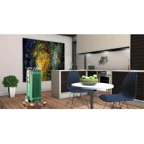 Ariete Vintage Oil Radiator With 7 Heating Elements, Adjustable Temp At 3 Power Levels 600W, 900W, 1500W, Swivel Wheels, Fast Room Heater Ideal For Bedroom, Home And Office - Green Art837/04