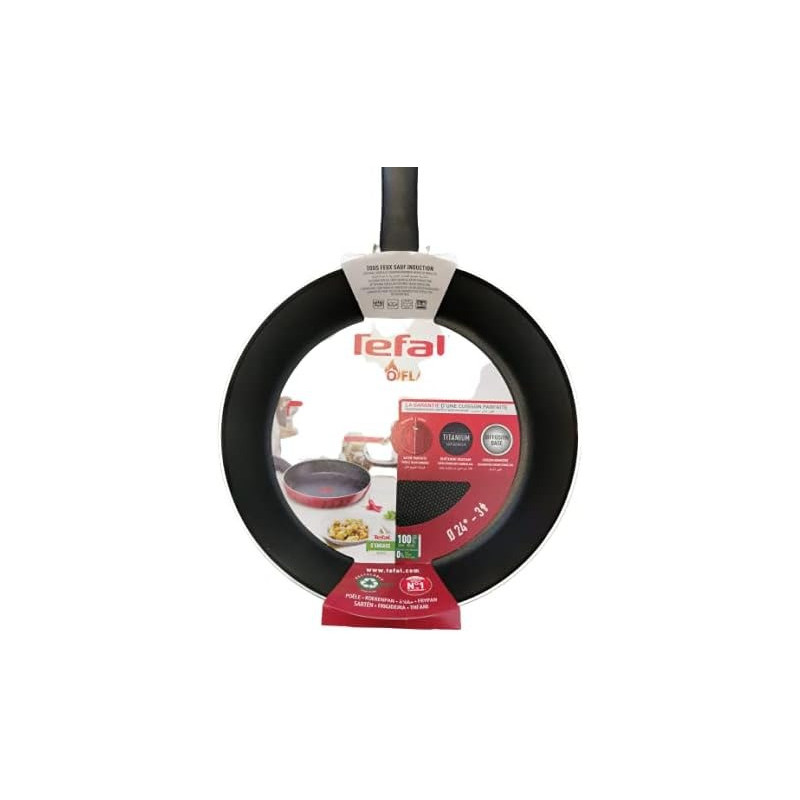 Tefal Tempo Flame 24 Cm Frypan, With Thermo Spot, Red, Aluminium, C3040483