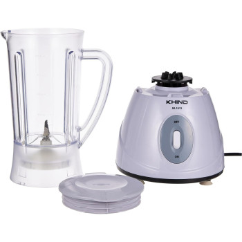 Khind 330W Blender, 1.5L Jar, 2 Speed, Jar Safety Locking Mechanism, Ergonomic Design, Safety Switch, Powerful And Compact, Rust-Free Stainless Steel Blades, Lightweight And Portable, White - Bl1012