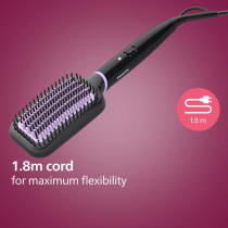Philips Stylecare Essential Heated Straightening Brush Tourmaline Ceramic Coating 2 Temperature Settings Hair Straightener Thermoprotect Technology BHH880/03