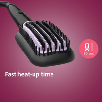 Philips Stylecare Essential Heated Straightening Brush Tourmaline Ceramic Coating 2 Temperature Settings Hair Straightener Thermoprotect Technology BHH880/03