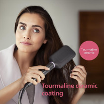 Philips Stylecare Essential Heated Straightening Brush Tourmaline Ceramic Coating 2 Temperature Settings Hair Straightener Thermoprotect Technology BHH880/03