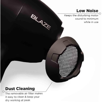 Ikonic Blaze Hair Dryer, Model IK-Blaze, Black