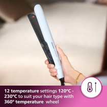 Philips Hair Straightener BHS520/00, Thermoshield Technology To Lower Heat Damage, Argan Oil Infused Plates, 2x Ionic Care For Frizz-Free, Smooth, Shiny Hair (New Model) Blue