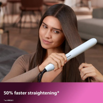 Philips Hair Straightener BHS520/00, Thermoshield Technology To Lower Heat Damage, Argan Oil Infused Plates, 2x Ionic Care For Frizz-Free, Smooth, Shiny Hair (New Model) Blue