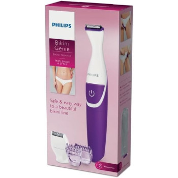 Philips Bikini Genie Cordless Trimmer For Bikini Line Hair Removal, With Shaving Head And Comb, BRT383/50