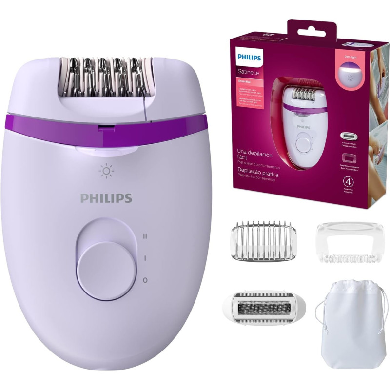 Philips Corded Compact Epilator BRE27500 Satinelle Essential Purple