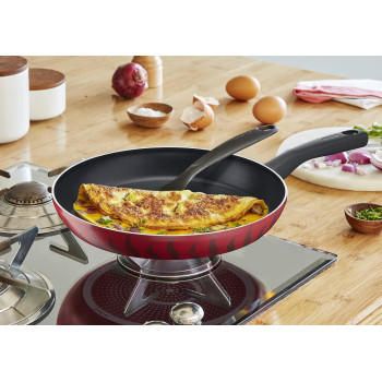 Tefal Tempo Flame 26 Cm Frypan, With Thermo Spot, Red, Aluminium, C3040583