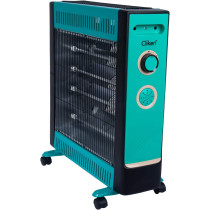 Clikon - Electric Room Heater With 2 Heat Level Settings, 4 Quartz Tubes, Adjustable Thermostat, Wide Angle Heat Rflectors, In-Built Safety Tip Over Switch, Ipx4 Circuit, Wheel Attachment - CK4205