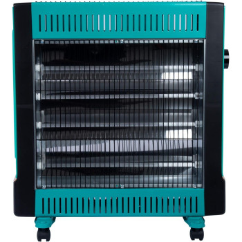 Clikon - Electric Room Heater With 2 Heat Level Settings, 4 Quartz Tubes, Adjustable Thermostat, Wide Angle Heat Rflectors, In-Built Safety Tip Over Switch, Ipx4 Circuit, Wheel Attachment - CK4205