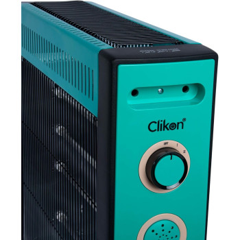 Clikon - Electric Room Heater With 2 Heat Level Settings, 4 Quartz Tubes, Adjustable Thermostat, Wide Angle Heat Rflectors, In-Built Safety Tip Over Switch, Ipx4 Circuit, Wheel Attachment - CK4205