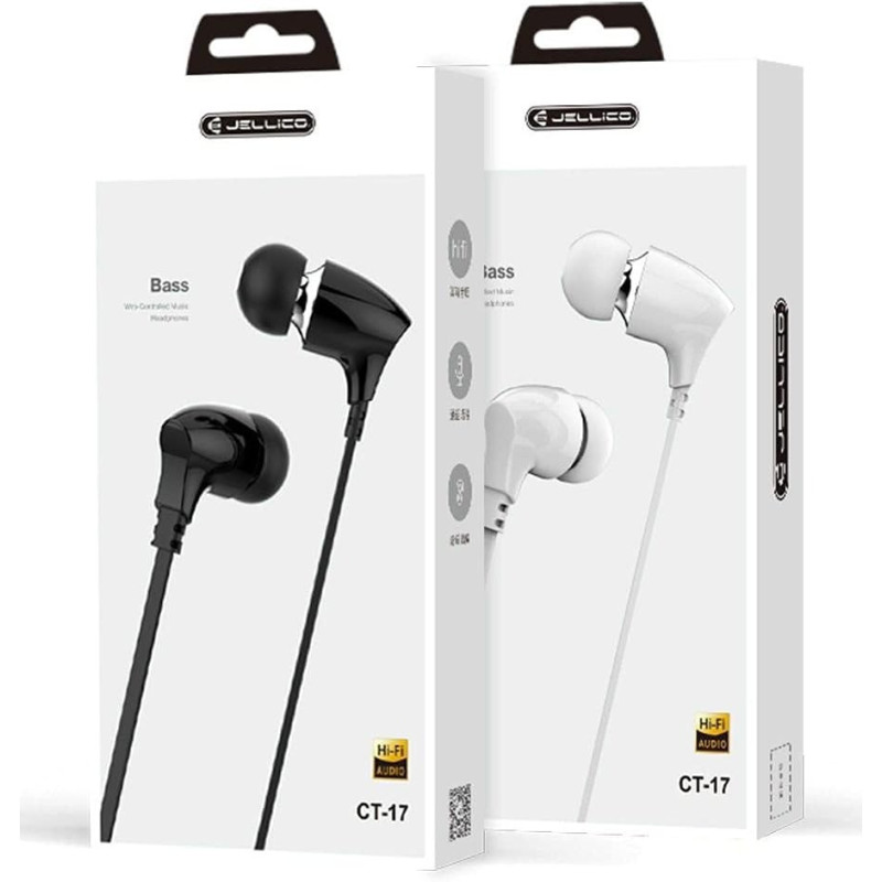 Jellico Ct-17 Bass 3.5Mm In-Ear Wired Earphone With Stereo Surround, Remote Control And Microphone For Hands-Free Calls And Listening Music