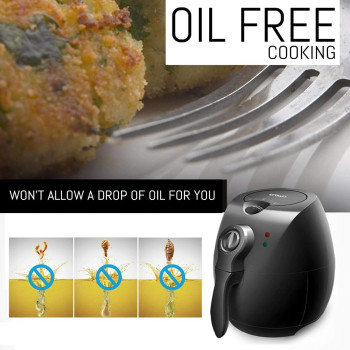 Crownline Cl-113 Air Fyrer (Oil Free Fryer) 220-240V Ac 50/60Hz, 1500W Class I, Black Colour