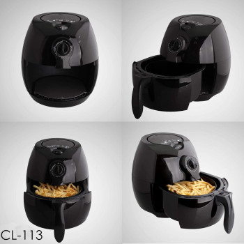 Crownline Cl-113 Air Fyrer (Oil Free Fryer) 220-240V Ac 50/60Hz, 1500W Class I, Black Colour