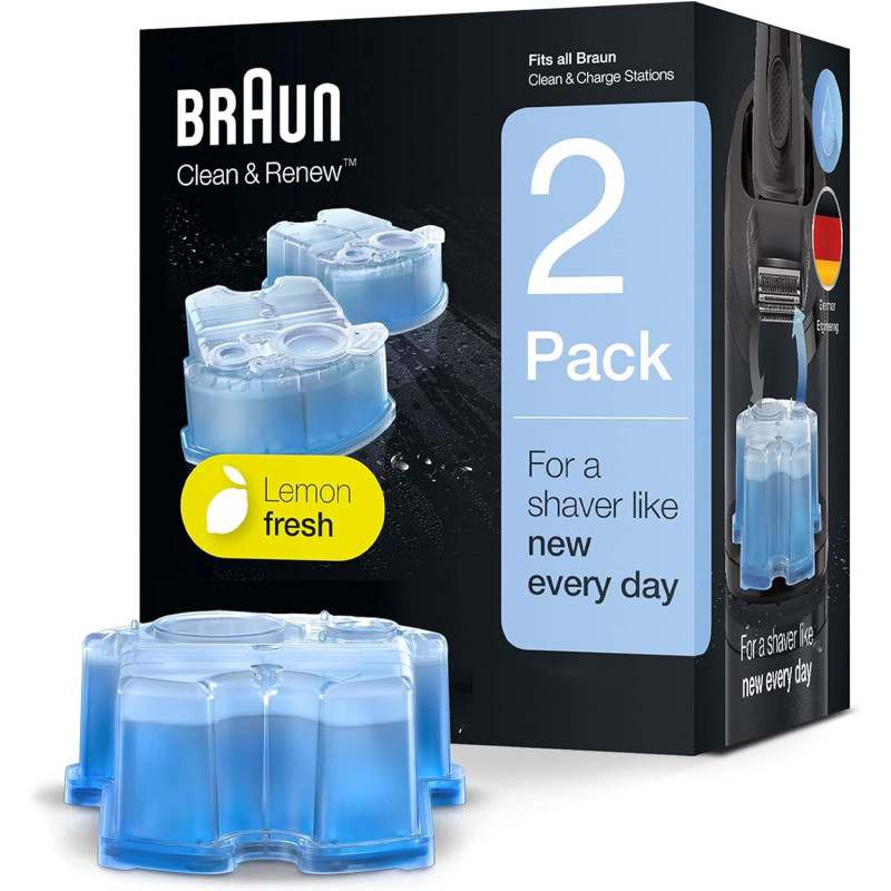 Braun Clean and Renew Refills 2 Cartridges, 5.7 Oz Each