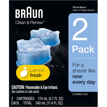 Braun Clean and Renew Refills 2 Cartridges, 5.7 Oz Each