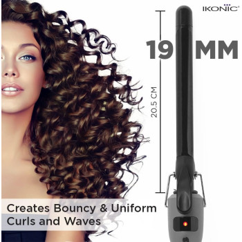 Ikonic Curl Me Up Curling Tong, Hair Curler, Size 19, Grey Colour