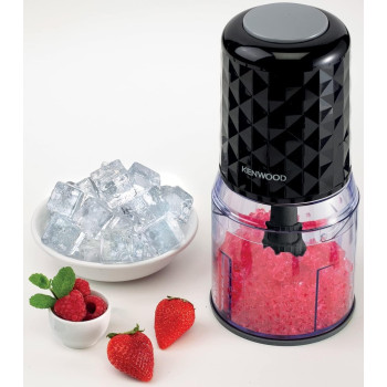 Kenwood Chopper 400W Electric Food Chopper With 500Ml Bowl, Dual Speed, Stainless Steel Quad Blade, Rubber Lid, Ice Crush Function Chp 40.000Bk, Black
