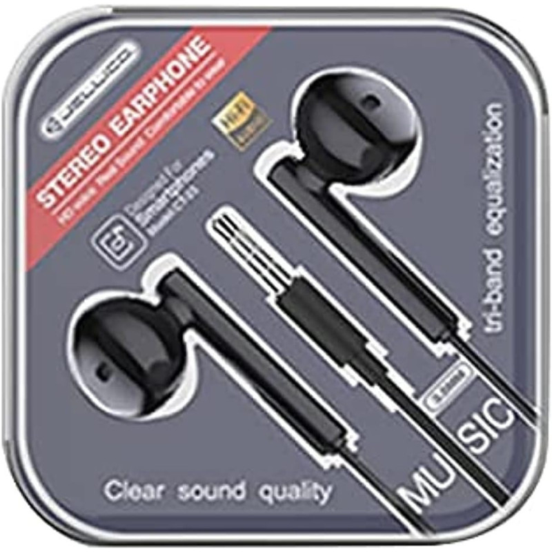 Jellico Ct-23 Earphone 3.5Mm In-Ear Wired Earphone With Stereo Surround, Remote Control And Microphone For Hands-Free Calls And Listening Music