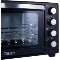Clikon 30 Litre Electric Toaster Oven With Convection Technology, Dual Layer Heating, 1600 Watts, Black Colour, CK4312-M