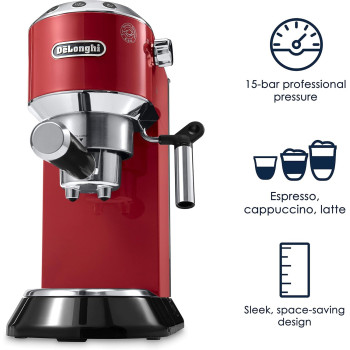 Delonghi America, Inc EC685BK Dedica Deluxe Espresso Coffer Machine 603655-Ec680R, Red