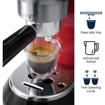 Delonghi America, Inc EC685BK Dedica Deluxe Espresso Coffer Machine 603655-Ec680R, Red