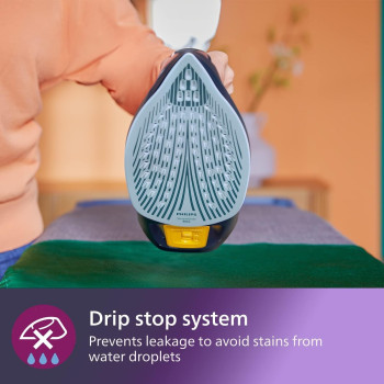 Philips 7000 Series Steam Iron – 3000W, 55G/Min Steam, 250G Steam Boost, Steamglide Elite Soleplate, Blue/Yellow (DST7060/20)