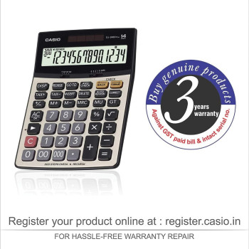 Casio Dj-240Dplus Desktop Calculator - Black/Gold