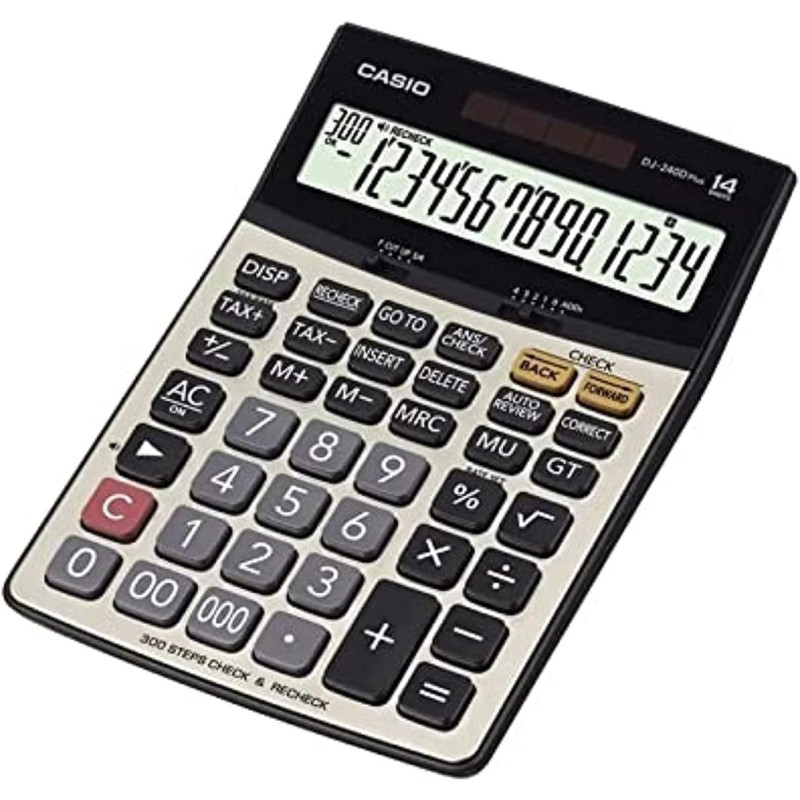 Casio Dj-240D Plus Desktop Calculator (Silver And Black), Cb157
