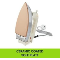 Khind Electric Dry Iron, 1200W, 2.0Kg Heavy Weight, Ceramic Coating, Automatic Thermostat Cut-Off, Suitable For All Cloth Types, EI303 Off White