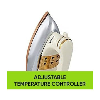 Khind Electric Dry Iron, 1200W, 2.0Kg Heavy Weight, Ceramic Coating, Automatic Thermostat Cut-Off, Suitable For All Cloth Types, EI303 Off White