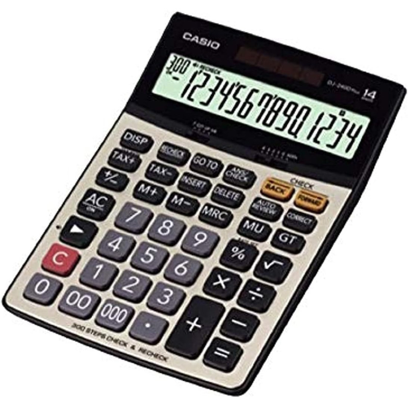 Casio Dj-240D Plus Calculator, LCD, Silver/Black Colour