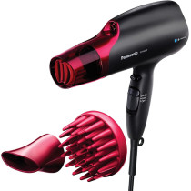 Panasonic Nanoe Hair Dryer, 1875 Watt Professional Blow Dryer For Smooth, Shiny Hair With 3 Attachments Quick Dry Nozzle, Diffuser And Concentrator Nozzle – Eh-Na65-K Black/Pink