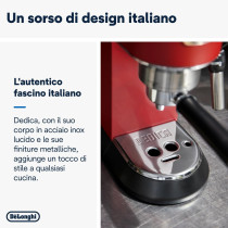 De'Longhi Dedica Pump Espresso Manual Coffee Machine Cappuccino, Latte Macchiato With Milk Frother Thermo Block Heating System For Accurate Temperature Easy To Clean Ec685.R, Red Colour