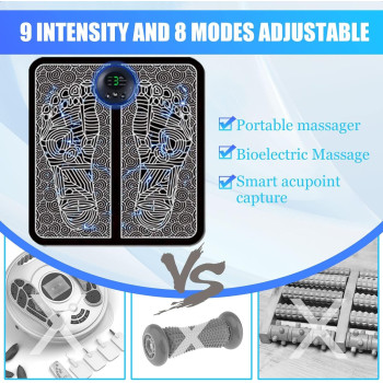 71Nmly Ems Electric Feet Massager, Folding Portable Electronic Muscle Stimulatior Massage
