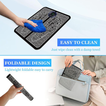 71Nmly Ems Electric Feet Massager, Folding Portable Electronic Muscle Stimulatior Massage