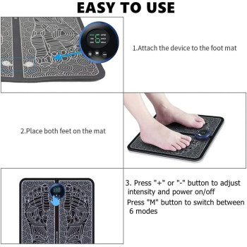 71Nmly Ems Electric Feet Massager, Folding Portable Electronic Muscle Stimulatior Massage