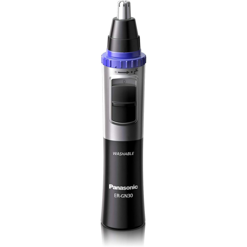 Panasonic ER-GN30-K Nose, Ear N Facial Hair Trimmer Wet/Dry With Vortex Cleaning System, Black