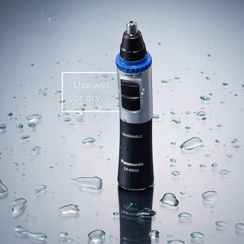 Panasonic ER-GN30-K Nose, Ear N Facial Hair Trimmer Wet/Dry With Vortex Cleaning System, Black