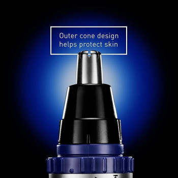 Panasonic ER-GN30-K Nose, Ear N Facial Hair Trimmer Wet/Dry With Vortex Cleaning System, Black