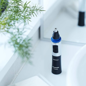 Panasonic ER-GN30-K Nose, Ear N Facial Hair Trimmer Wet/Dry With Vortex Cleaning System, Black