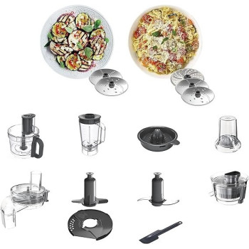 Kenwood 1000W Multi-Functional Food Processor With 3 Stainless Steel Disks, FDP65.880SI, Silver