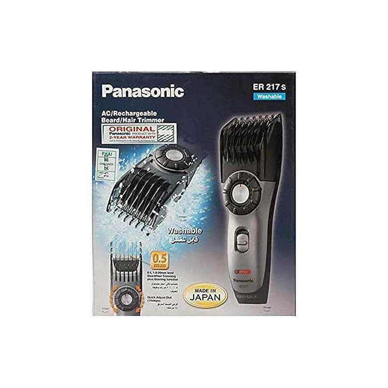 Panasonic ER217S Men's Hair Trimmer Silver and Black Colour